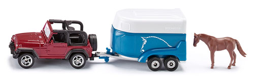 Wrangler Jeep mit Pferdeanhänger und Pferd( Liefertermin noch nicht bekannt )